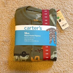 NWT Carter's Construction Fleece Footie Pajama Set